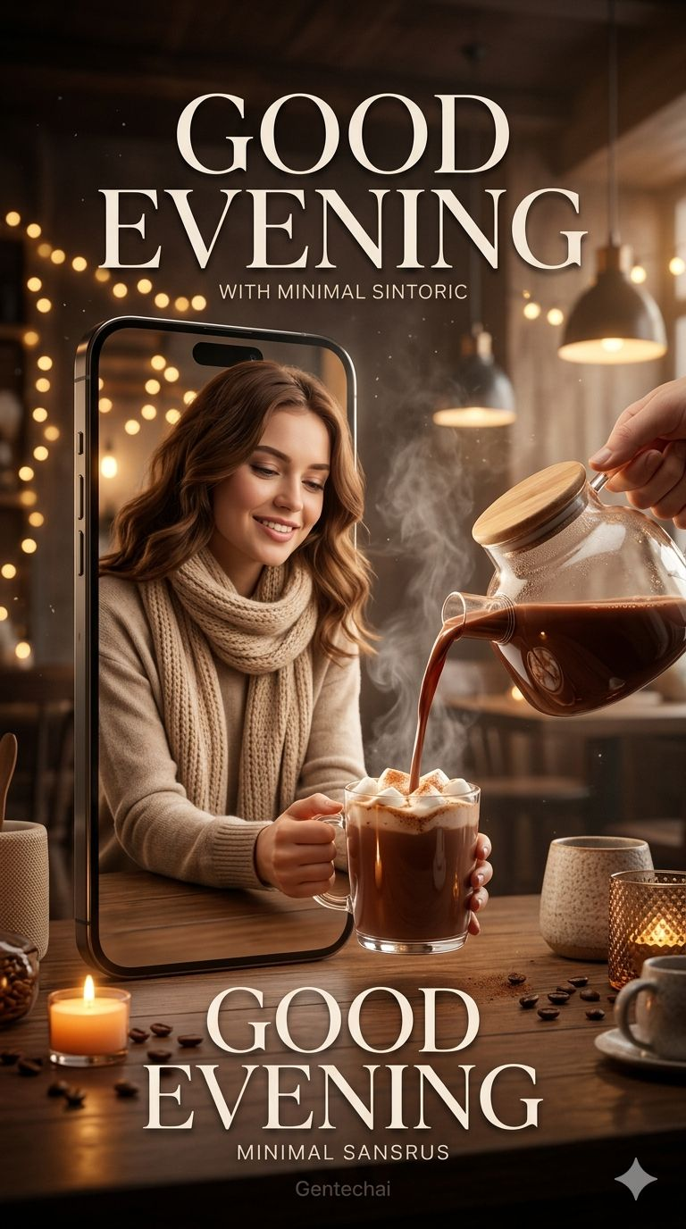 Poster cô gái ấm cúng từ màn hình điện thoại