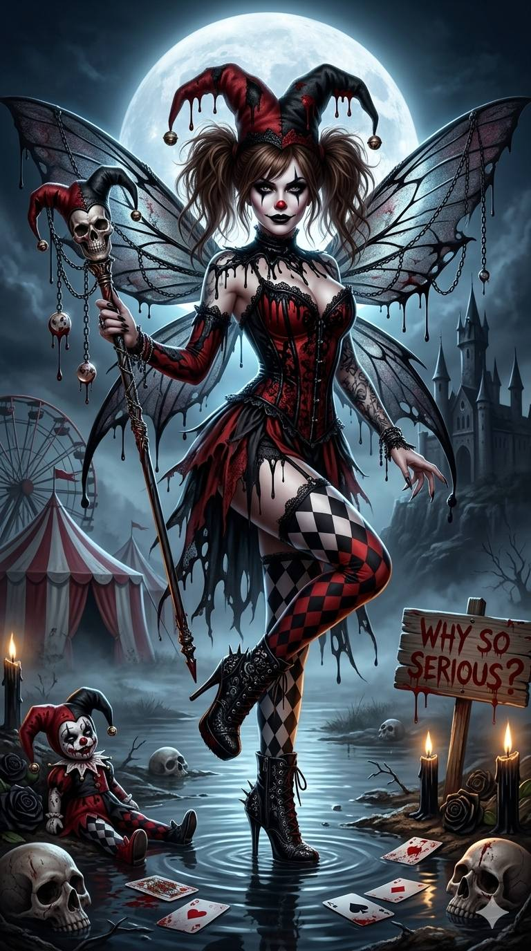 Nữ hề Gothic Tiên bóng đêm ma quái